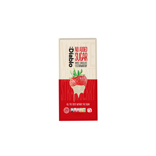 Diablo SF. Vit Choklad Jordgubb 75g