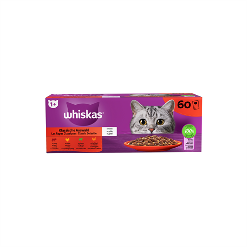 Whiskas Cor 1+ Klassisk Meny i Gelé 60p à 85g